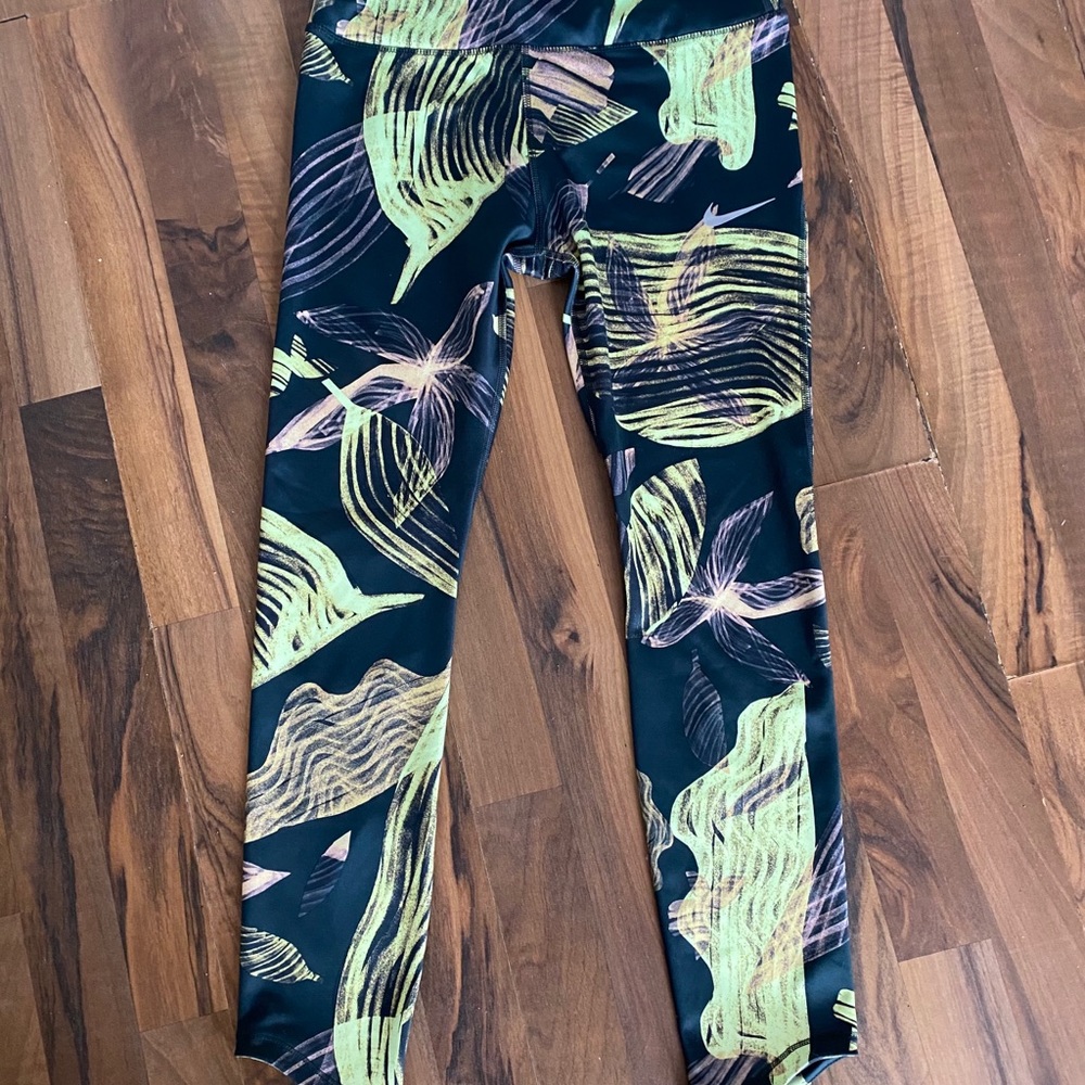Nike Dri-Fit Leggings with Lime Green/Black print